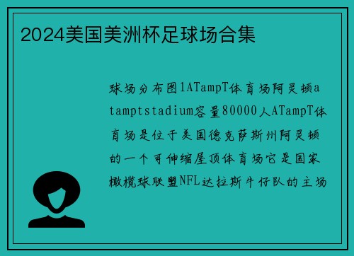 2024美国美洲杯足球场合集